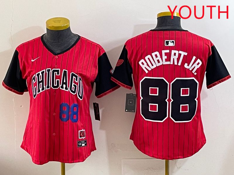 Youth 2025 Chicago White Sox #88 Robert jr Red Joint Name Nike MLB Jersey style 3